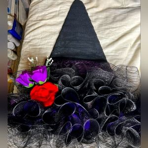 Over size Halloween Witch Hat Wteath Handmade
